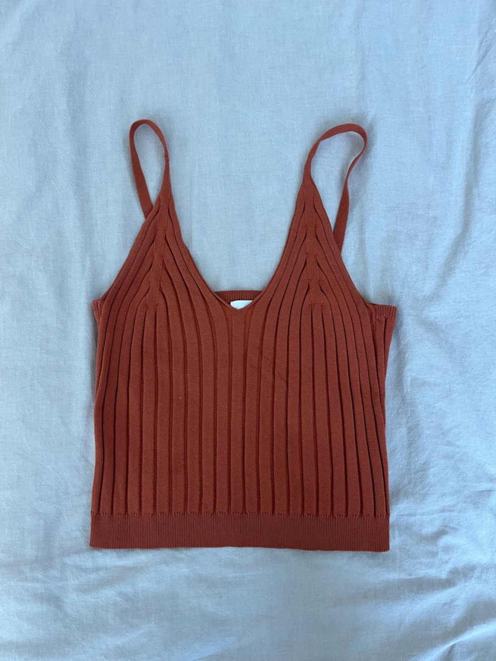 Ribbed Rust Sweater Knit Tank Top